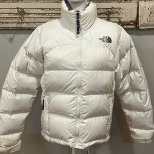 North Face vintage 90’s White Nuptse Puffer‎ Jacket 700 Goose Down Size Small